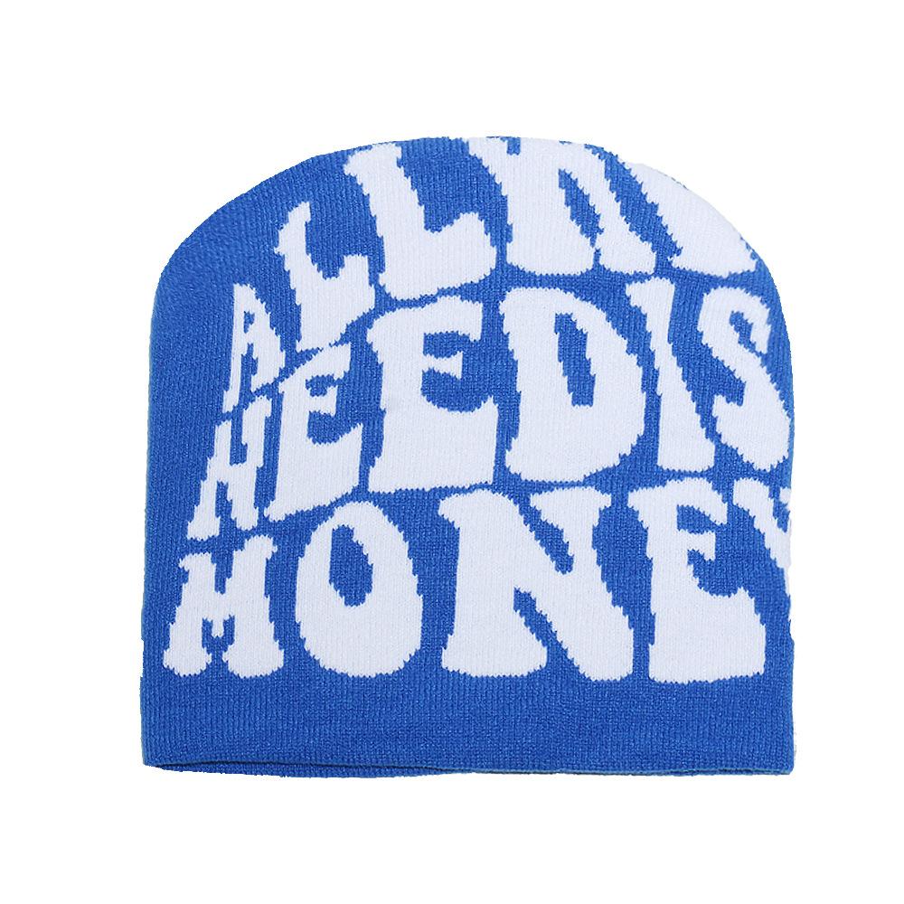 Winter New Men's and Women's Y2K Wool Pullover Hat Jacquard Letter Personalized Fashion Hip-hop Knitted Hat