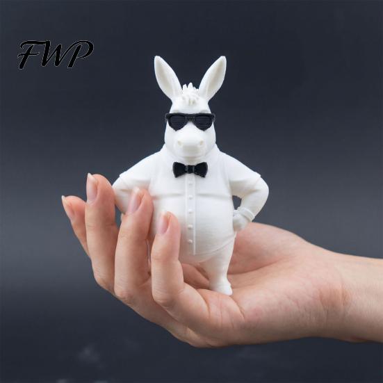 Desk Decoration Donkey Funny 3D Printed Figurine Cool in Sunglasses Statue High-end Animal Novelty Sculpture for Home Office Shelf Decor Matte White