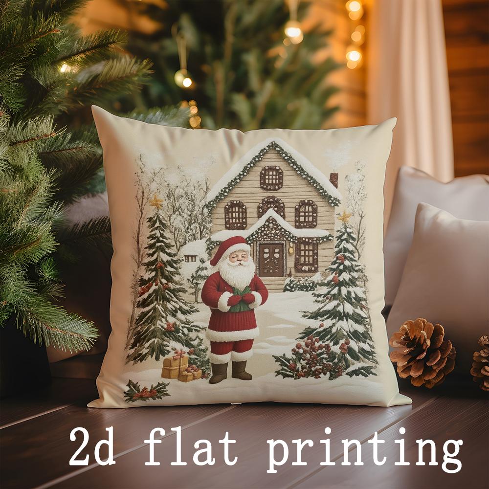 Heimdeko Kissenbezüge-Set mit Weihnachtsmotiv Geeignet für Sofa Schlafzimmer Auto Kissenbezug Kissen Rechteckiges Rückenkissen