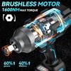SEESII 1600N.m Cordless Impact Wrench High Torque Impact Gun 3/4"  Brushless Electric Wrench with 1/2'' Adapter Car Tires Tools