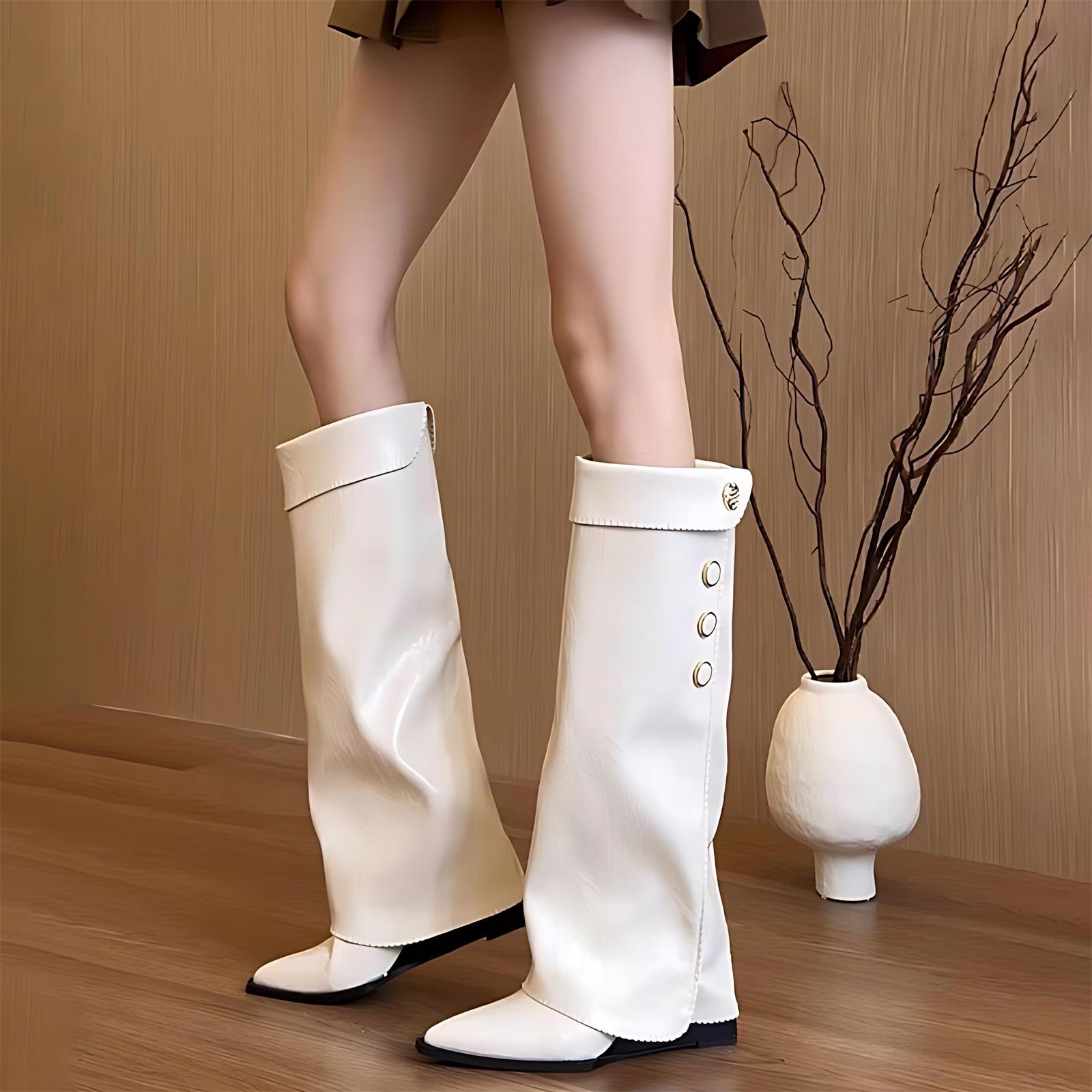 Women s Fashion Pointed Long Tube Leg Sleeve Long Boots 40