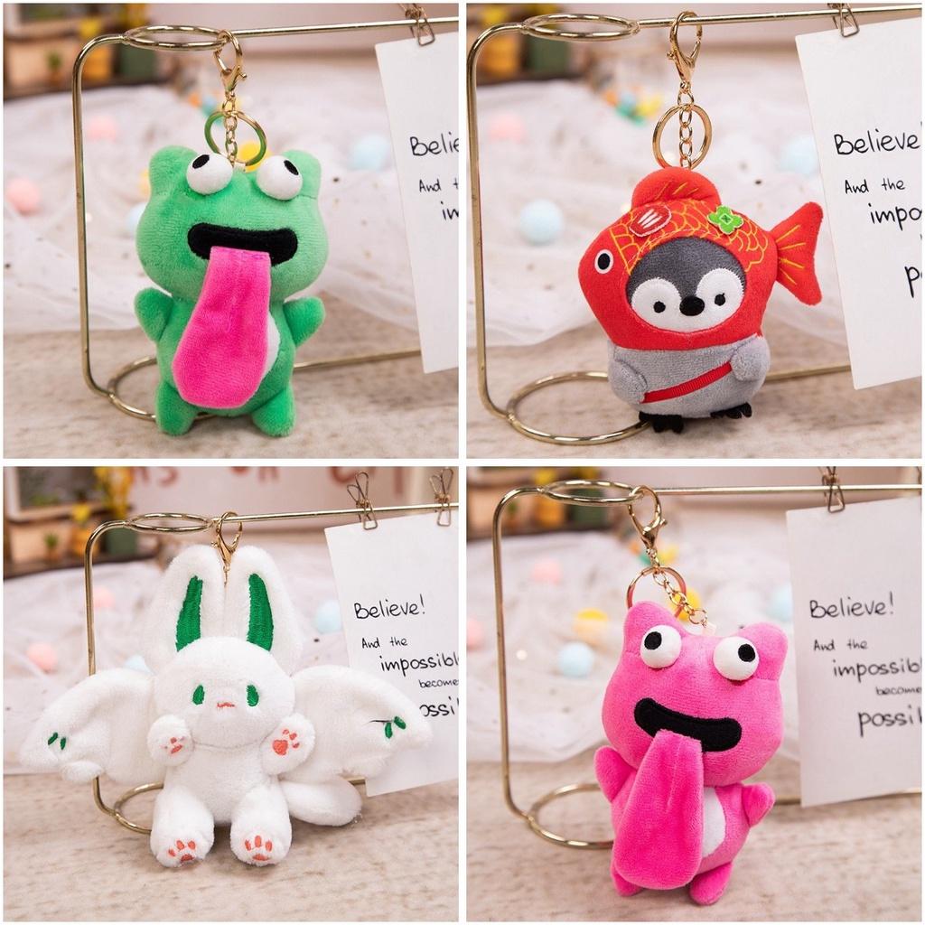 Flying Penguin Rabbit Plush Toy Keyring With Adorable Faces