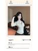 Women's High-Neck Slim-Fit T-Shirt: Spicy Style, Long-Sleeve, Waist-Cinching, Perfect for Autumn and Winter.