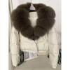 Women's Winter Short Warm Clothes Hooded Elegant Anti-fox Fur Collar Jacket