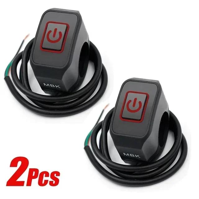 1/2PC 22mm Motorcycle Switch Button Handlebar Mount Waterproof Modified Switch Headlight Horn Control ON/OFF