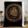 Celtic Spiral Design Bedroom Blanket: Printed Flannel Blanket for Bedroom, Living Room, Sofa, and Nap
