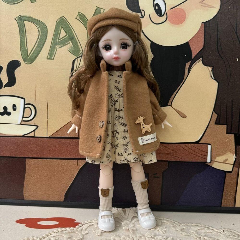 

Attractive Eyes 30cm Bjd Doll with Clothes Long Hair Princess Makeup Ball Joint Doll Children style B