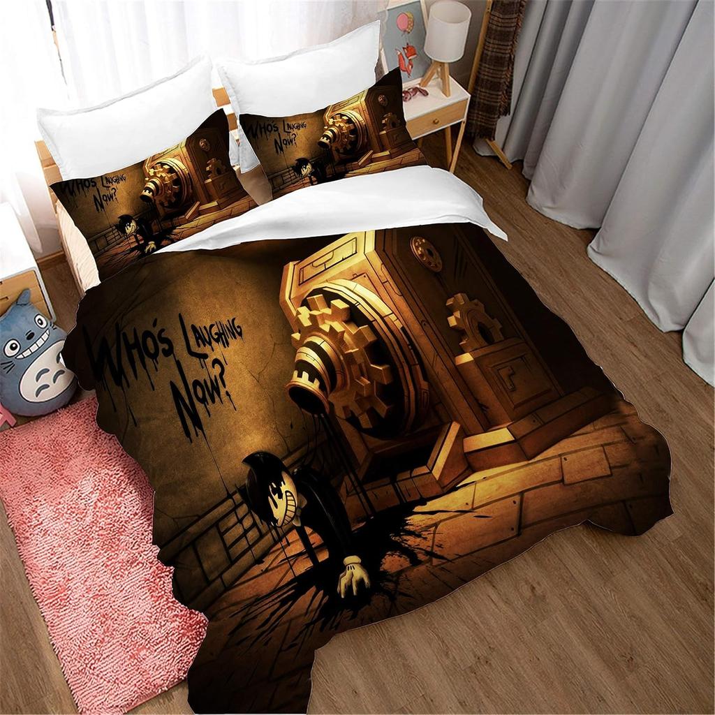 Game B-Bendy N Ink Machine Duvet Cover Bedding Set 3D Printing Bedding Set Comforter Bed Youth Home Decor Kids Boys Gift