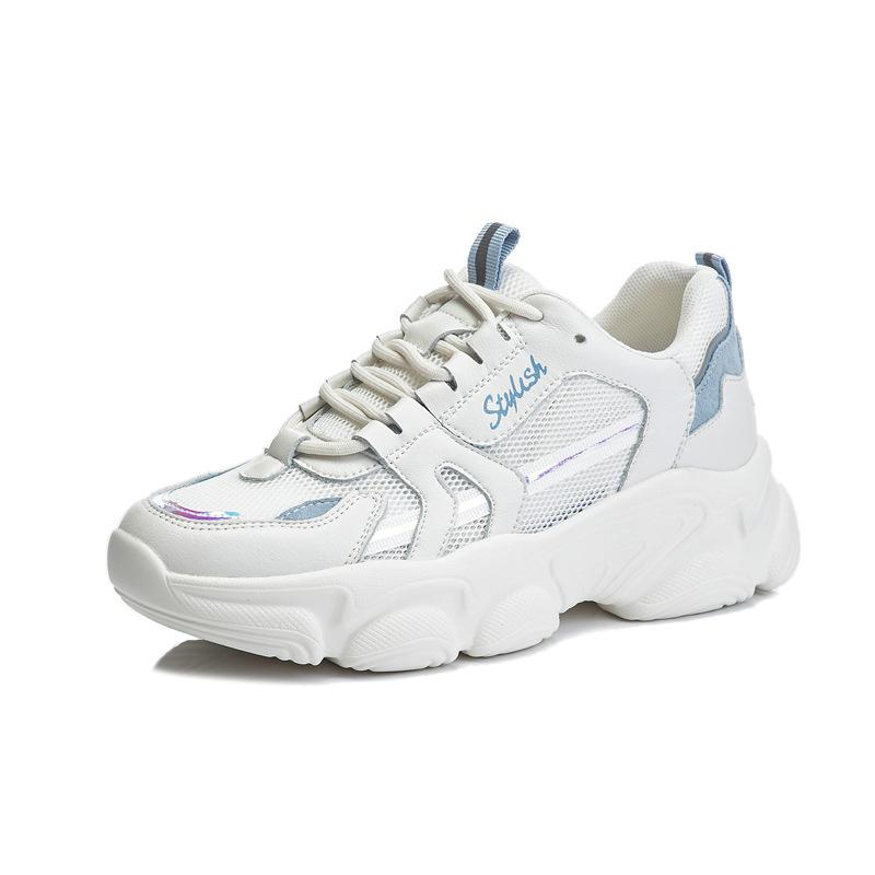 Dad shoes women's flat spring and summer 2025 new running breathable sports shoes children's casual height increase leather women's shoes