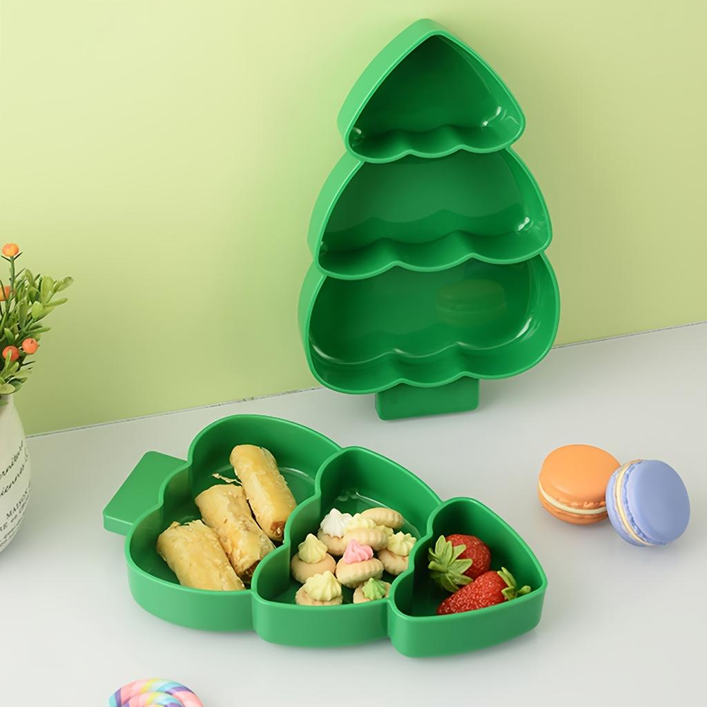 1pc-Multi Functional Christmas Tree Fruit Tray Divider, Dried Fruit Tray, Home Creative Snack Tray, Plastic Food Box