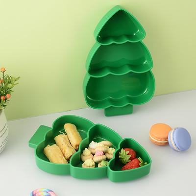 1 plato de fruta con forma de árbol de Navidad para cenar, perfecto para fiestas, cumpleaños y decoración del hogar.