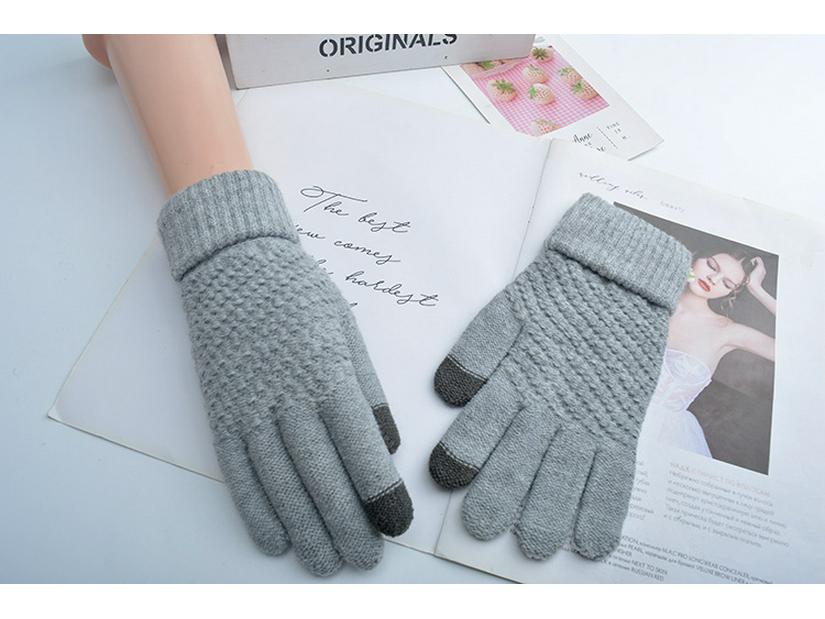 

Сенсорные перчатки в корейском стиле для мужчин и женщин - Теплый бархат, Зимняя велоспорт, Милый шерстяной дизайн, Посадка по пяти пальцам, Идеально для студентов One Size