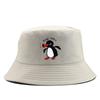 1pc Summer Penguin Printed Bucket Hats for Men Women Travel Beach Reversible Fisherman Hat Outdoor Sports Pull Up Panama Sun Hat