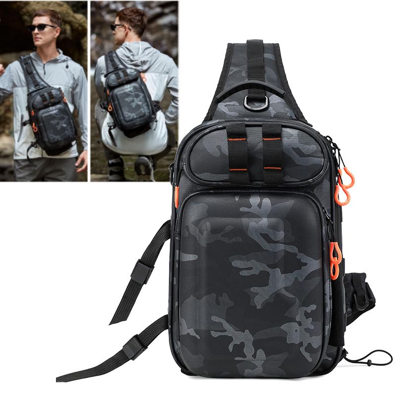Tactical Fishing Climbing Chest Bag with Rod Holder Large Capacity Sports Training Hiking Hunting Cycling Sling Shoulder Bags