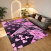 Rosa Karten Wohnzimmer Rutschfester Bereichsteppich Weicher Teppich für Schlafzimmer Spielzimmer Spielzimmer Sofa Büro Heimdekoration Fußmatte Weihnachtsgeschenk C929808