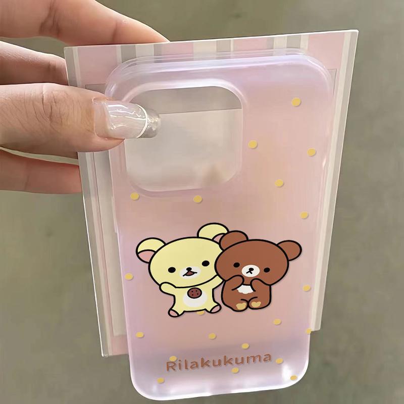 Polka Dot Rilakkuma for IPhone15 for Apple 16 Women's Phone Case 13 Promax Cartoon 14 Transparent 12
