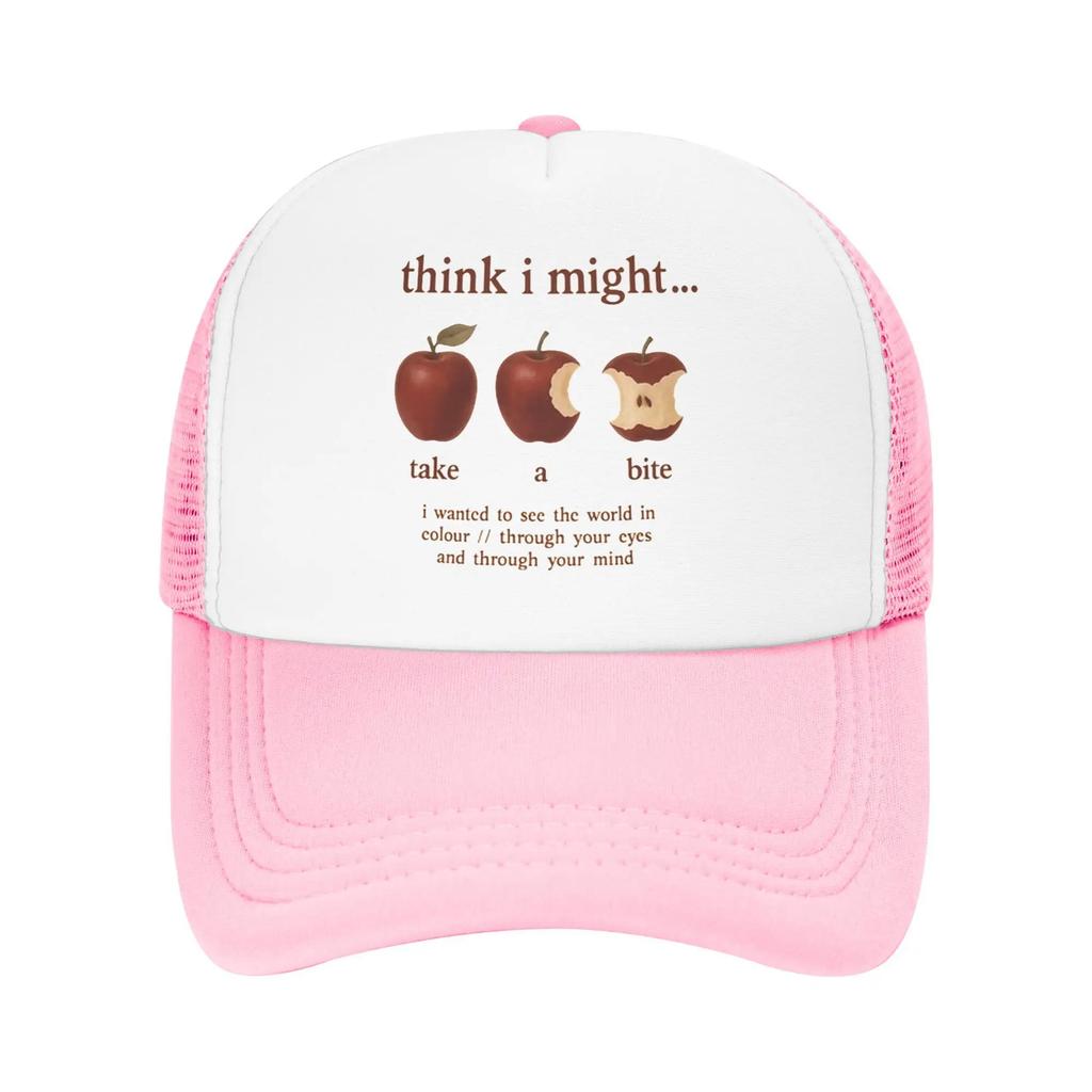Take A Bite Poetic Apple Art Print Baseball Cap For Men Women Breathable Mesh Side Hats Caps Adjustable Fit For Casual Wear
