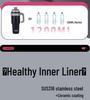 316 Stainless Steel Large Capacity Thermos Cup with Ceramic Inner Liner - Insulated Straw for Outdoor Use