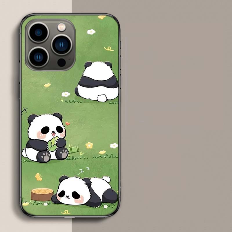 Very Cute Little Panda Phone Case For Iphone 17 Air 15 Pro 14 Plus 16 Pro Max 17E 16E 12 13 Mini 11 Cover Cute Fundas