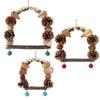 Wooden Parrot Swing, Log Bird Standing Pole Play, Grinding Mouth Mountain Pineapple Pinecone Nut Chewing String Parrot Toys