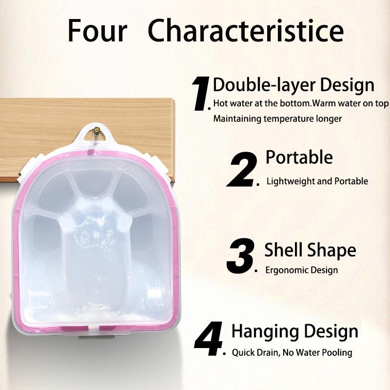 Double-Layer Manicure Soak Bowl for Nail Softening and Cuticle Removal with Exfoliation and Sterilization.