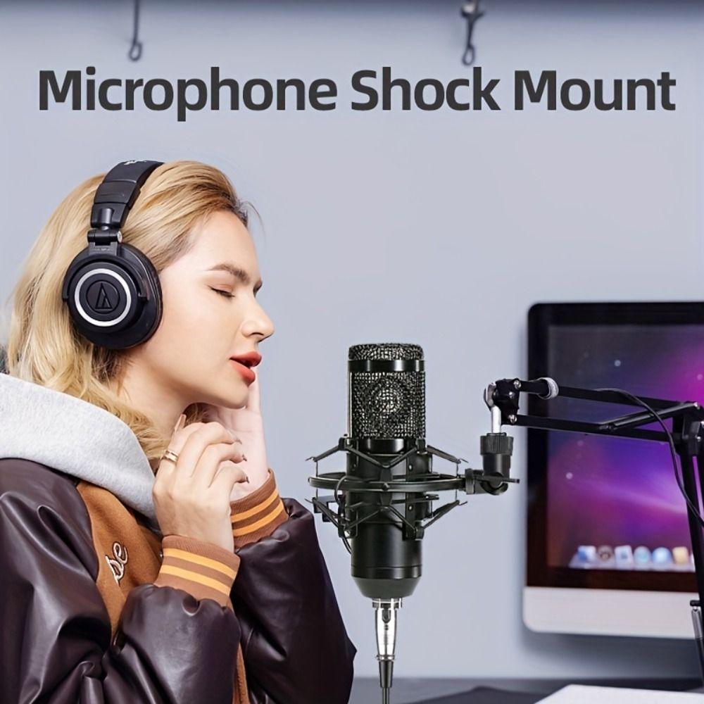 Adjustable Microphone Shockproof Bracket Black/Silver Microphone Mount Holder  Live Broadcast