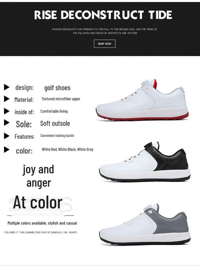 Men's Spikeless Golf Shoes Large Size 40-47 - Professional Outdoor Training Footwear