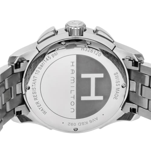 Hamilton Jazzmaster CHRONO Men's Watch, Black Dial, Stainless Steel, Sapphire Crystal, Quartz Movement, 100M Water Resistance, 42mm, Swiss Made, H3261