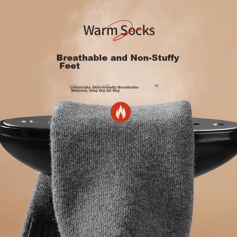Men's Socks, Autumn And Winter Pure Cotton Thick Terry Socks, 7A Warm Thick Mid-Calf Socks for Men, Winter Towel Socks