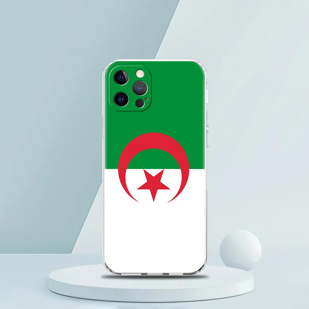 Algeria Flag Phone Case for iPhone 16 15 14 13 12 Pro Max Transparent Soft for iPhone 11 Pro Max 7 8 Plus XS XR Shell Bags