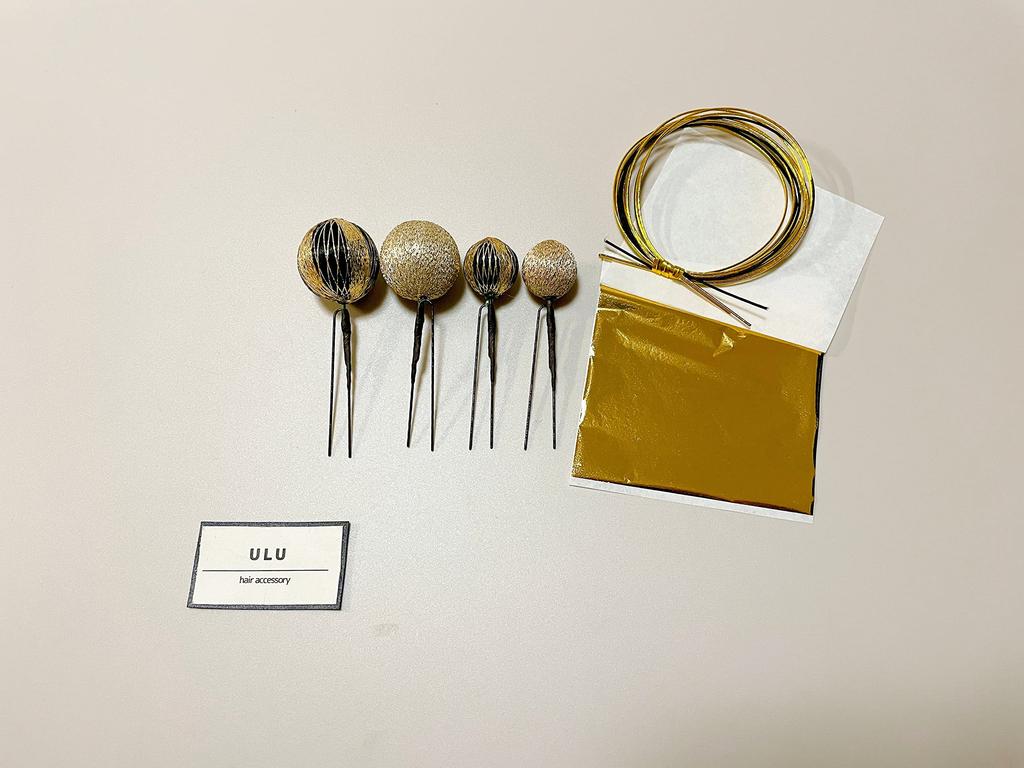 Black and Gold Tamakanzashi Hairpin with Gold Leaf and Mizuhiki Perfect for and Other Japanese Hair Head and Furisode and Hakama String, Coming-of-Age