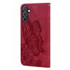 (Red) Case for Samsung Galaxy A55 5g Kickstand Protective Leather Wallet with Card Slot Stand Flip Phone Case Big Butterfly