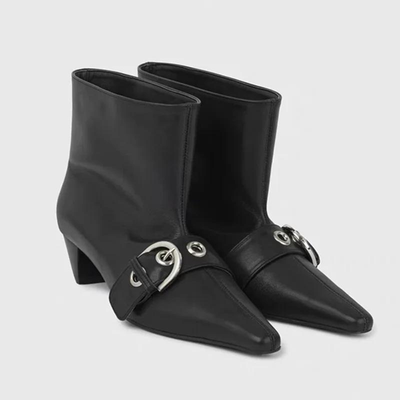 Fashion Pointed Toe Women Ankle Boots High Heels Dress Shoes Designer Fashion Pumps 2025 Trend Winter Elegant Female Motorcycle Botas