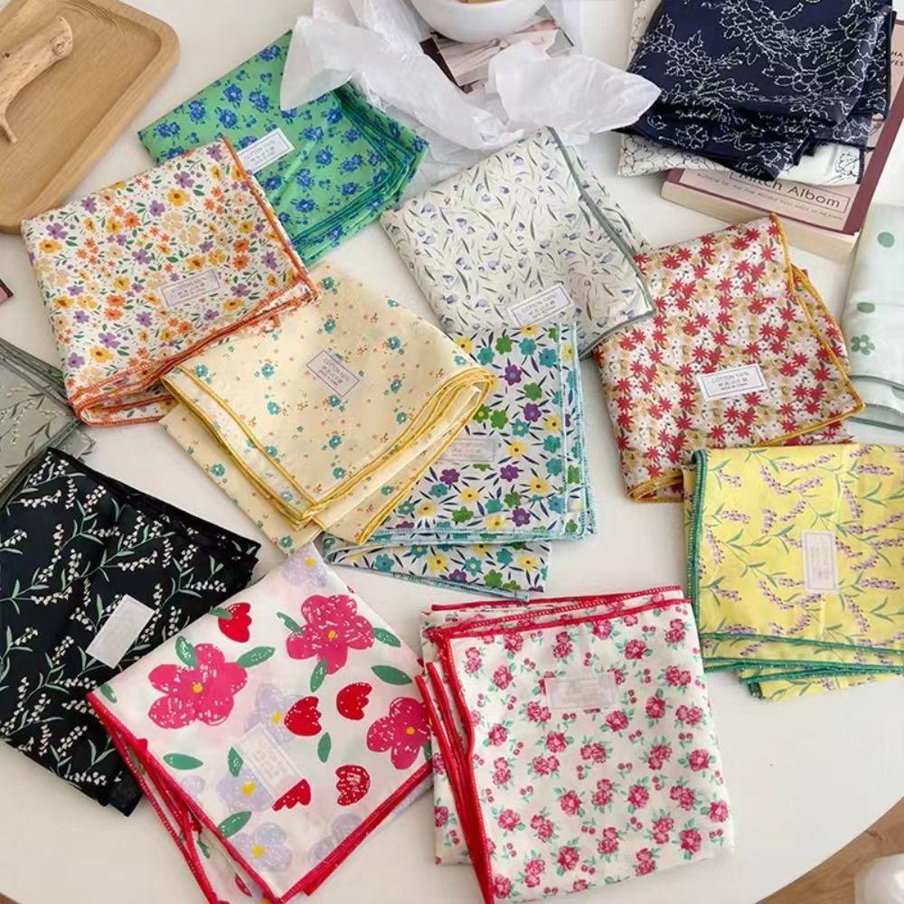 

Маленький квадратный шарф в пасторальном стиле, платок на голову, косынка, универсальный шарф, повязка на голову для женщин E