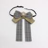 Preppy Houndstooth Bow Tie Flower Lapel Shirt for Women - TS326