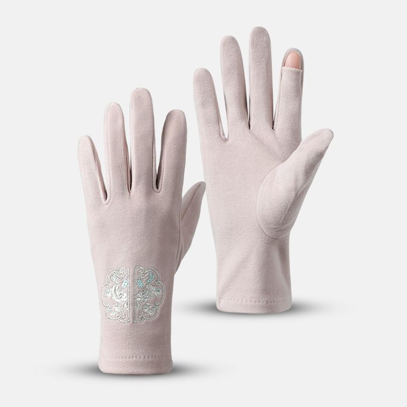 Women Outdoor Workout Touchscreen Thin Soft Bicycle Riding Driving Motorcycle Gloves светло-розовый