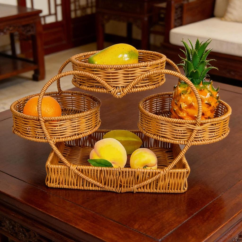 Fruit Basket in Wicker Look, Snack Basket, Multifunctional, Stylish And Practical, Holder for