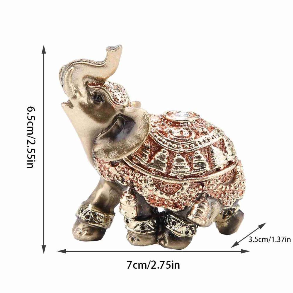 Resin Golden Elephant Figurine Gold Lucky Elephant Decoration  Reception Decoration