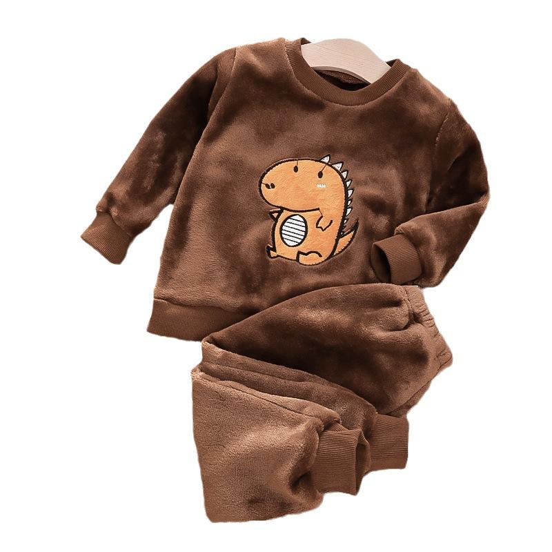 New Autumn Winter Baby Clothes Children Sleepwear Girls Fashion Cartoon Long Sleeve Top Pants Toddler Boys Costume Kids Pajamas
