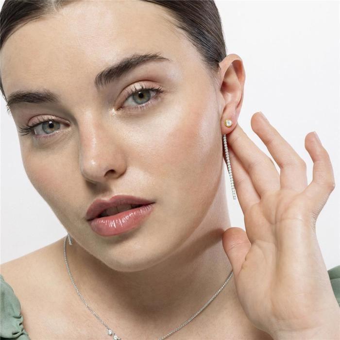 Boucles d'oreilles Luxenter en argent 925 et zirconium brillant finies en or jaune 18k - Lothix