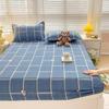 Romantic Love Bow Pattern Fitted Sheet Set Skin-friendly Breathable 3Pcs Mattress Cover with Elastic Band Queen Size Bedding Set