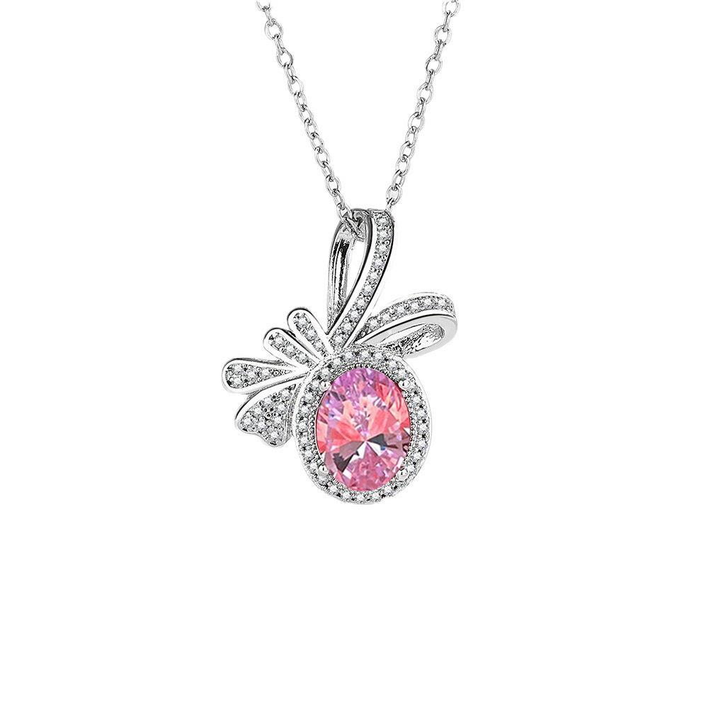 Rose Red Zircon Necklace: Trendy, Versatile, Light Luxury Design