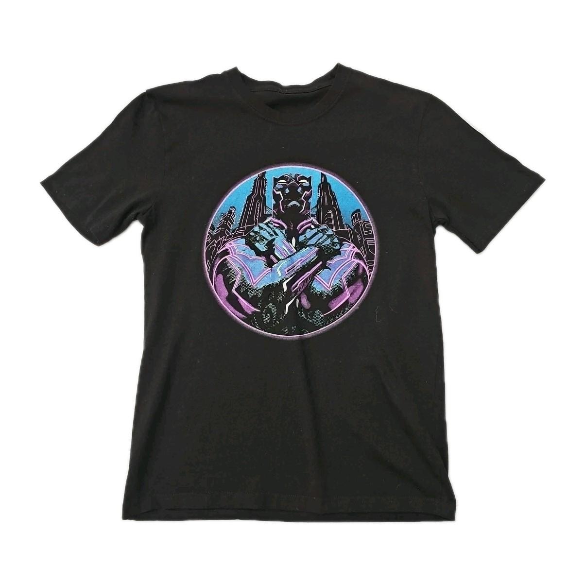 Marvel Black Panther Mens T-shirt Black Fighting Super Hero Movie Sz Small S