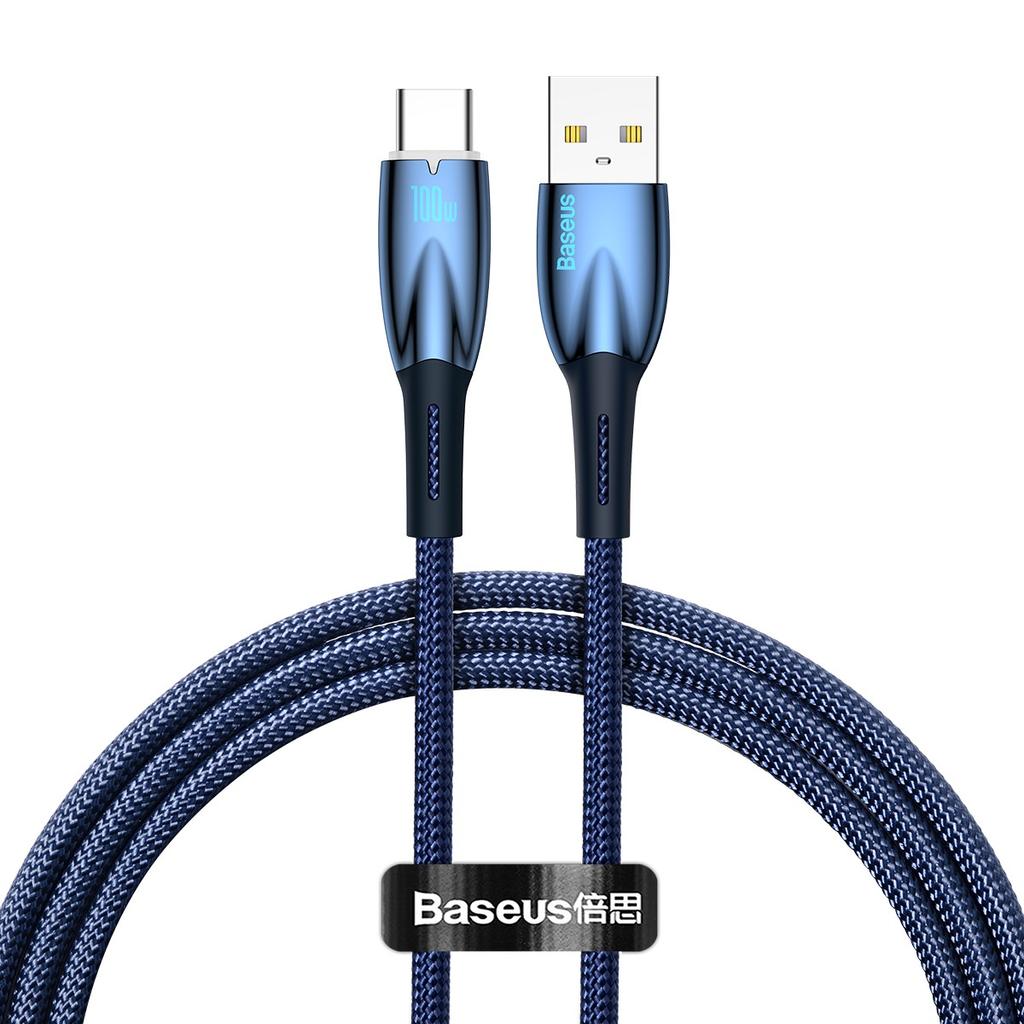 Baseus Glimmer Series Fast Charging USB-A to USB-C Cable 100W 480Mb/s 1m Blue