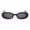 Off White Oval Full Rim Sunglasses  Black Frame And Dark Grey Lens Oeri087amalfi