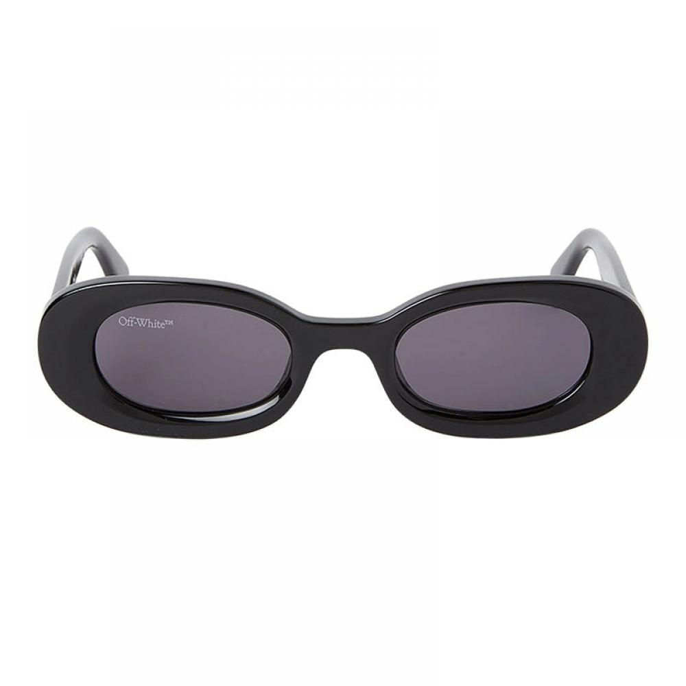 Off White Oval Full Rim Sunglasses  Black Frame And Dark Grey Lens Oeri087amalfi