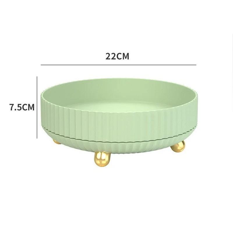 360 Rotating Cosmetic Organizer Non-Slip Cabinet Makeup Storage Tray Kitchen Plastic Seasoning Bottle Storage Box Fruit Tray