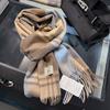 Sciarpa in lana pashmina 100% cashmere invernale per donna, scialli e stole spessi e caldi, sciarpa da donna con nappe e sciarpa