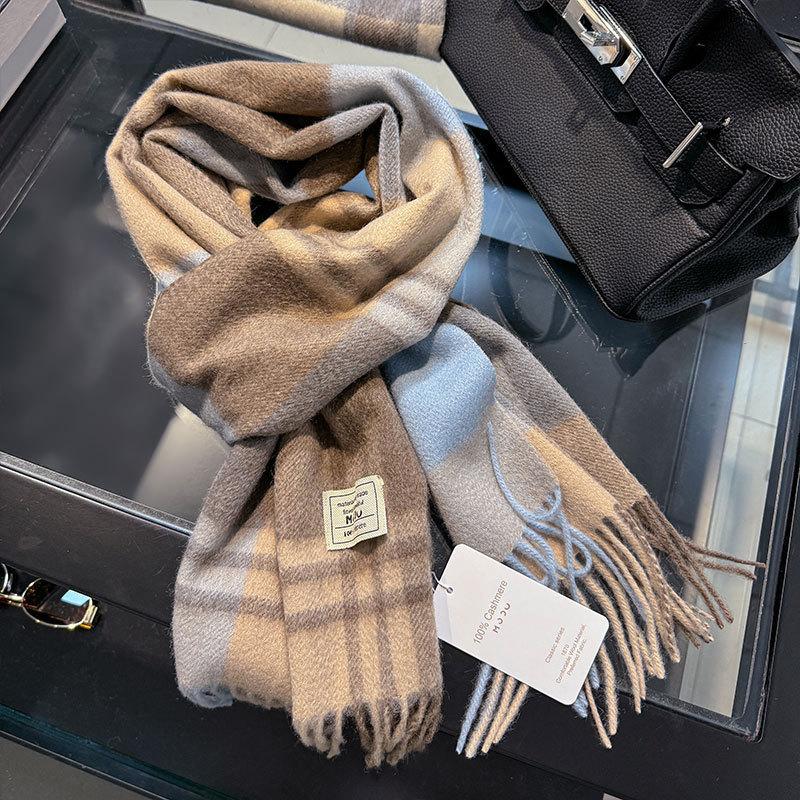 Sciarpa in lana pashmina 100% cashmere invernale per donna, scialli e stole spessi e caldi, sciarpa da donna con nappe e sciarpa