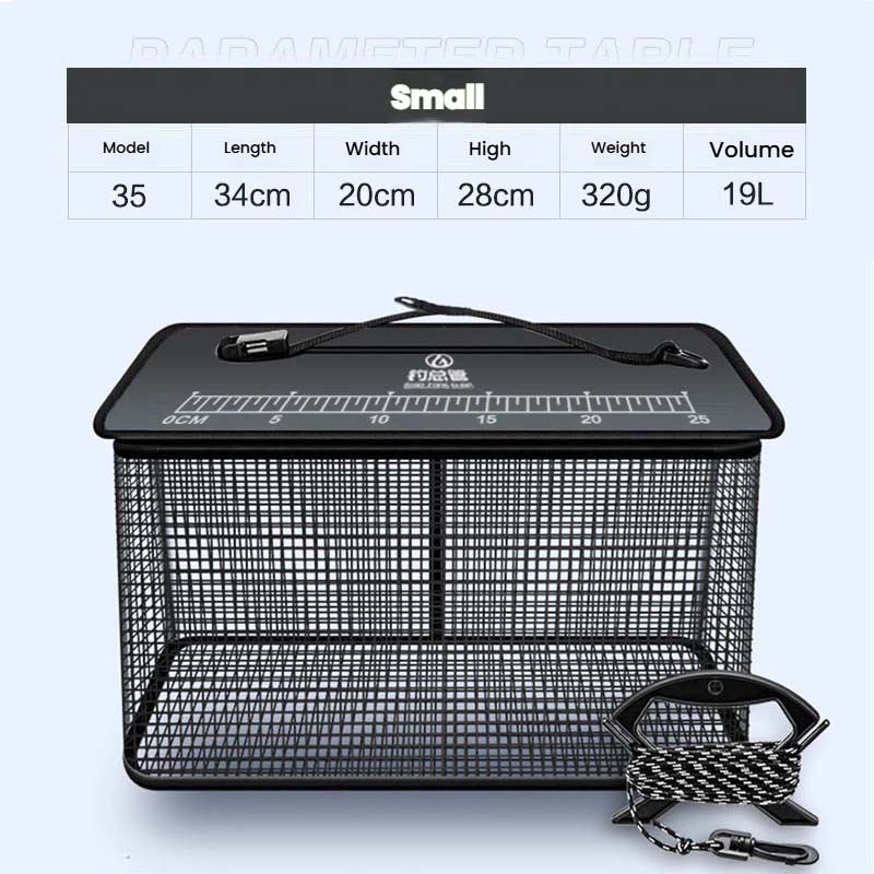 Santa King Floating Fish Basket Foldable Fishing Holder Minnow Bucket Portable Collapsible Fishing Net Storage Cage